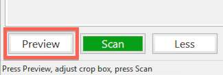 VueScan Screenshot - Preview Button